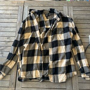 H&M XL Cotton Checkered Flannel